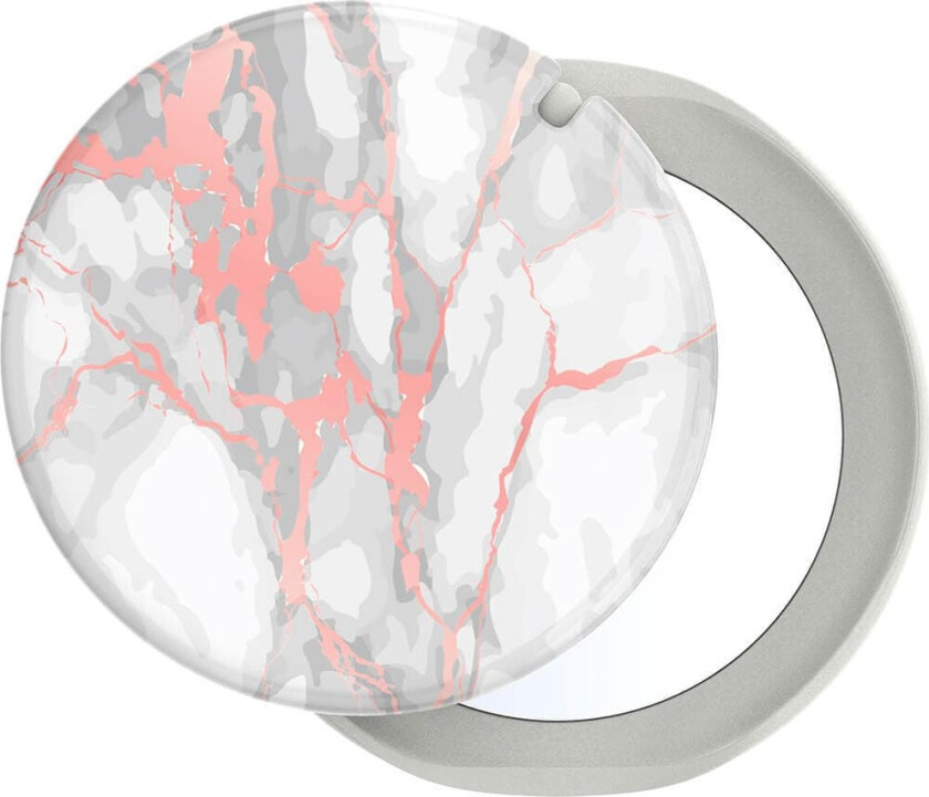POPSOCKETS Mirror Rose Gold Lutz Marble Gloss Avtagbart Grip med stativfunksjon LUXE PopMirror