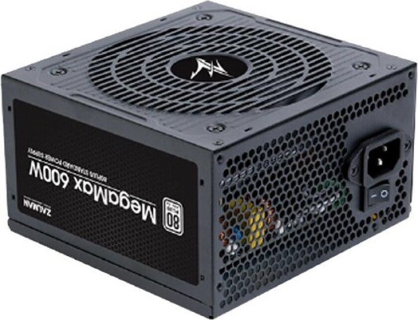MegaMax Strømforsyning (PSU) - 600 Watt - 120 mm - 80 Plus White sertifisert