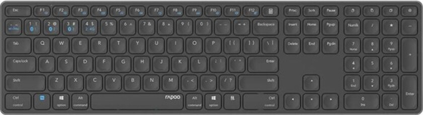 Keyboard E9800M Multi-Mode Wireless Dark Grey - Tastatur - Svart