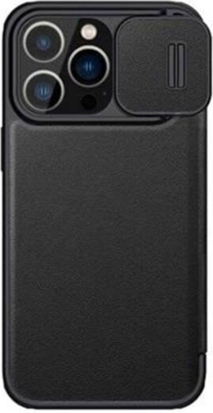 iPhone 14 Pro Qin Pro Skinn Flip Deksel - Svart