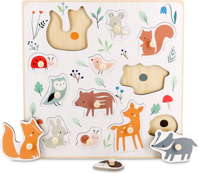 - Peg Puzzle 12 pcs - Forest animals by Sarah Betz - (7100)