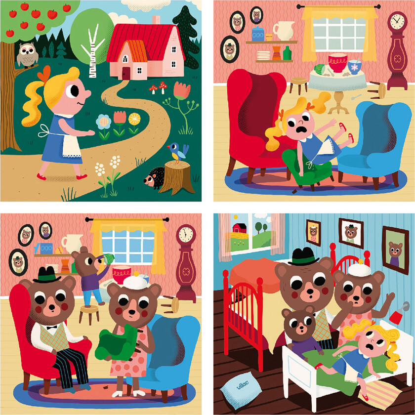 - Wooden Puzzle 4x9 pcs - Goldilocks by Ingela P. Arrhenius - (7630)