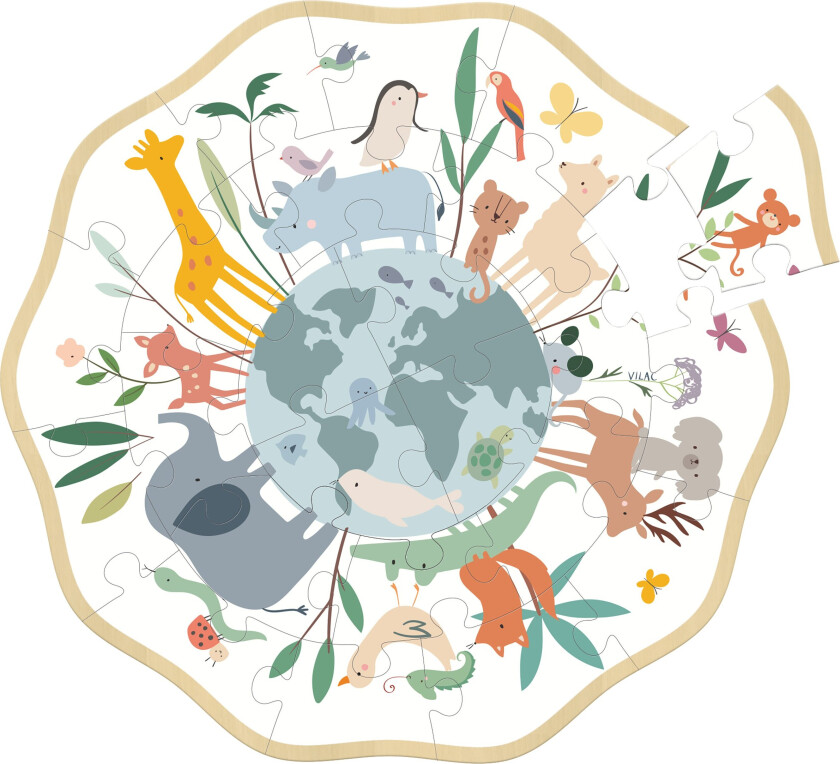 - Wooden Puzzle 24 pcs - The World by Sarah Betz - (7102)