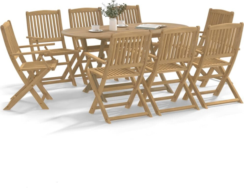 Sammenleggbare hagestoler 8 stk 54,5x58x90 cm heltre akasie