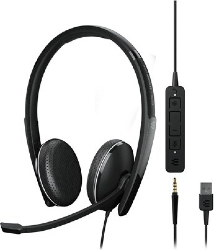 Epos Adapt 165t Ii Hodesett 3,5 Mm Jakk, Usb-a Stereo Svart