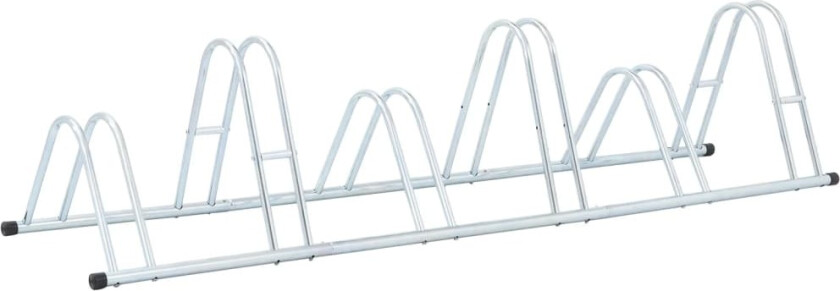 Sykkelstativ for 6 sykler gulv frittstående galvanisert stål