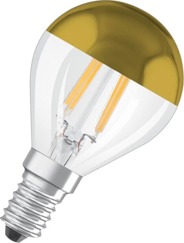 LED-lyspære Mini-ball 4W/827 (37W) filament clear mirror gold E14