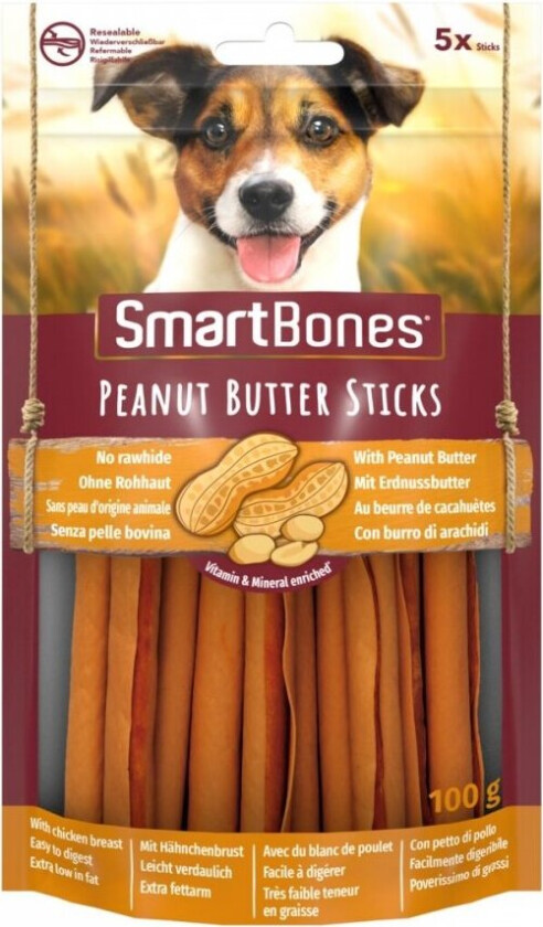 SmartBones Sticks Peanøttsmør 5-pk