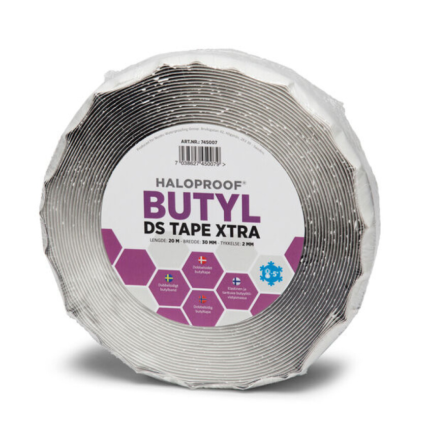 Haloproof Haloproof Butyltape Dobbeltsidig 2,0x30mmx20m - Butyl Ds Tape Xtra