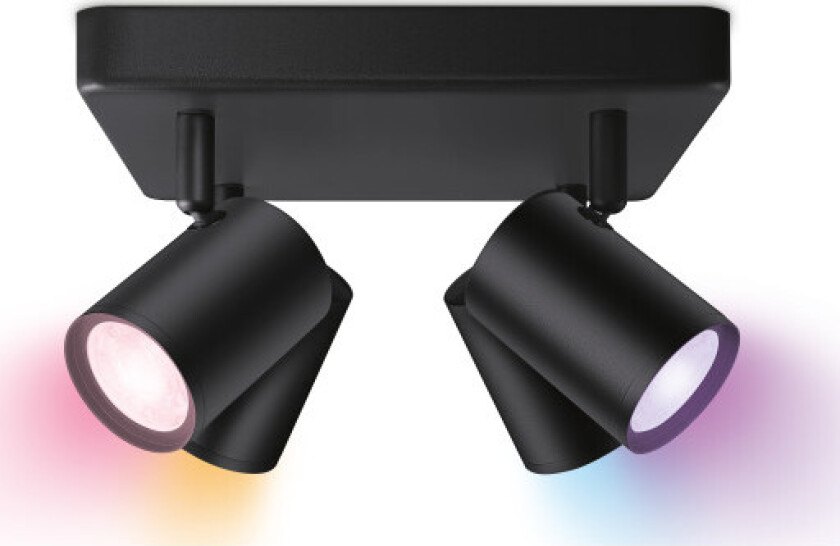 Smart Imageo 4 lys spot 4x5W 2700-6500K RGB Fullfarge Wîfi - Svart