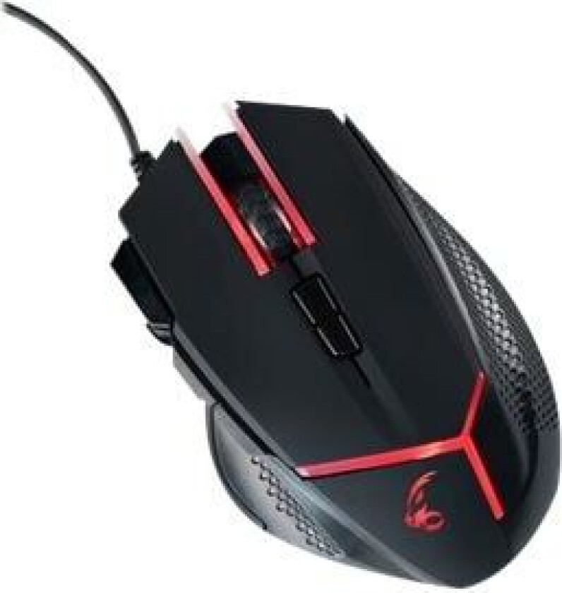 Gaming Series MRGS200 - Mus - weight management system - ergonomisk - optisk - 9 knapper - kablet - USB 2.0 - sort / rød