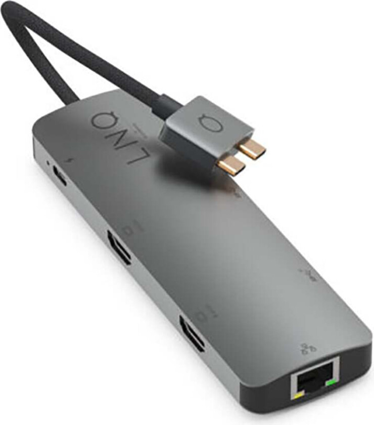 Bilde av LinQ by Elements 7in2 USB-C MacBook Multiport Hub - HDMI / USB-C PD / USB-A / Ethernet - Space Grey