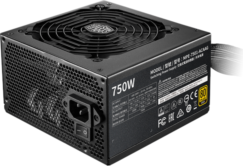 MWE Gold V2 Strømforsyning (PSU) - 750 Watt - 120 mm - 80 Plus Gold sertifisert