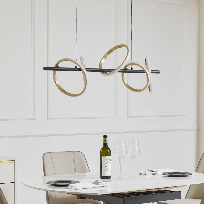 LED-pendel Madu, svart, metall, 92,5 cm lang