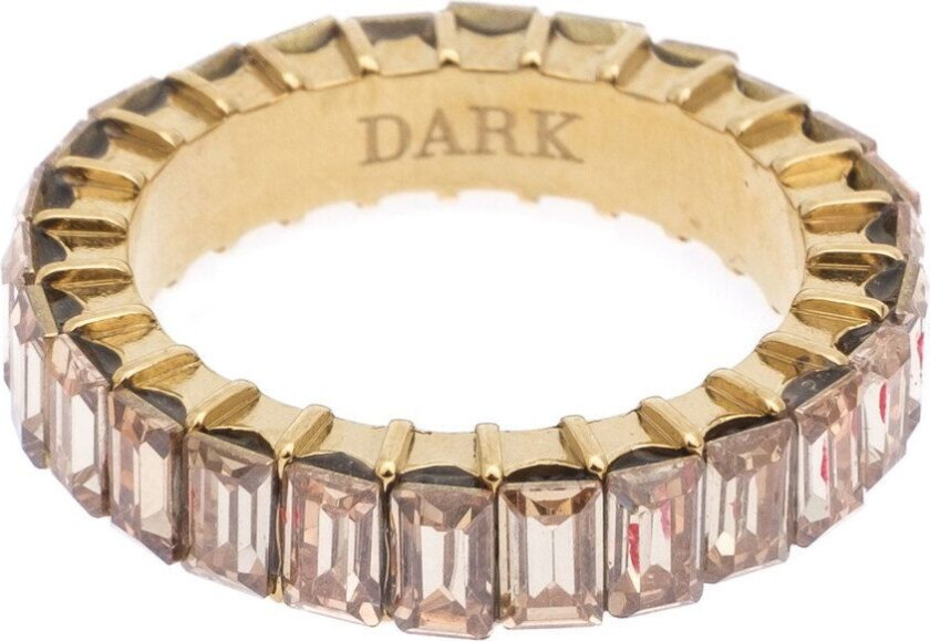 DARK Baguette Crystal Ring Champagne Size 3