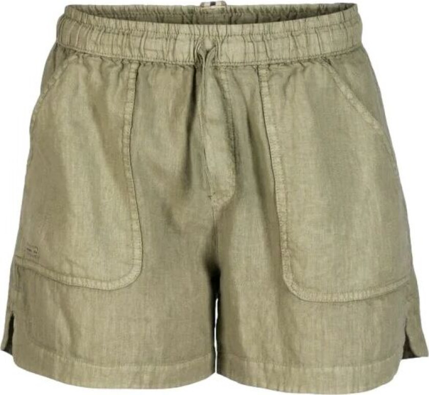 Safari Linen Shorts Womens Shorts Militærgrønn female M