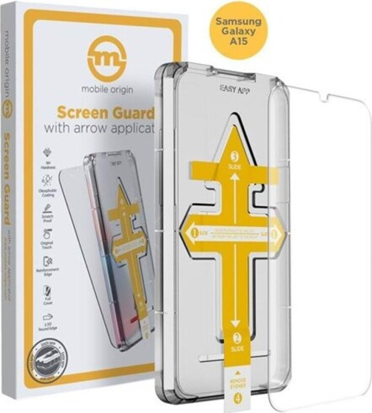 Samsung Galaxy A15 (5G) / A15 Mobile Origin Beskyttelsesglass - Case Friendly - Gjennomsiktig