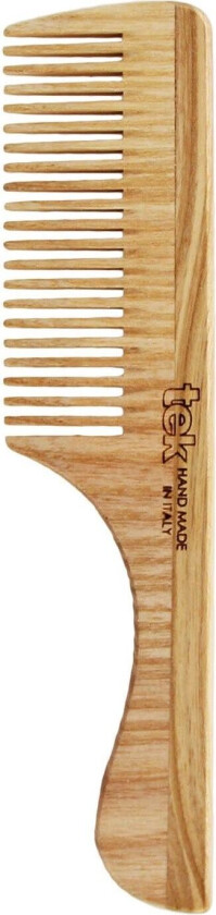 Wooden Detangling Comb With Handle Medium Sized Teeth