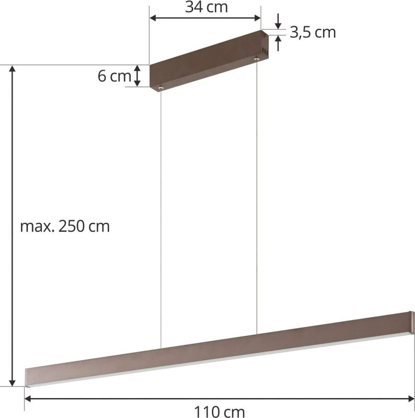 Smart LED-pendellampe Mylosh, kaffe, CCT, Tuya