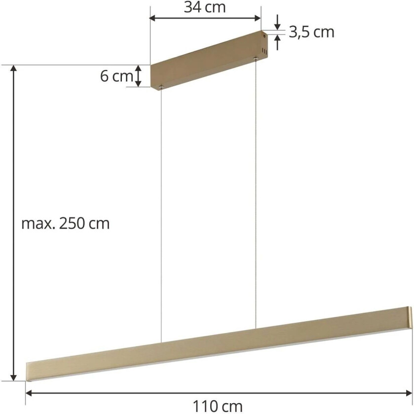 Smart LED-pendellampe Mylosh, gull, CCT, Tuya