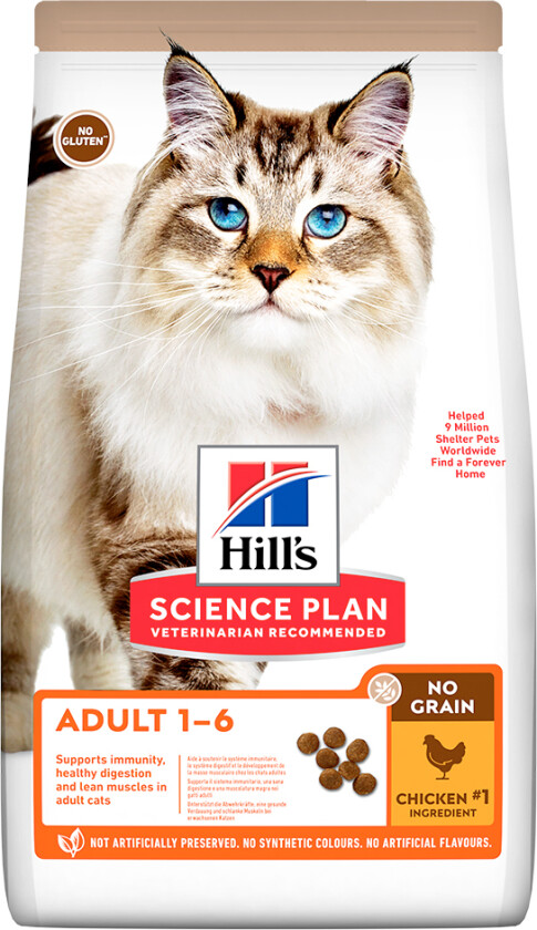 Hill's Science Plan Cat Adult No Grain med Kylling 1,5 kg