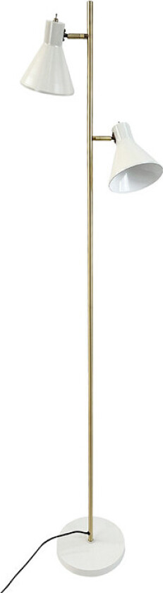 - Sleep Gulvlampe Shiny White/Antique Brass