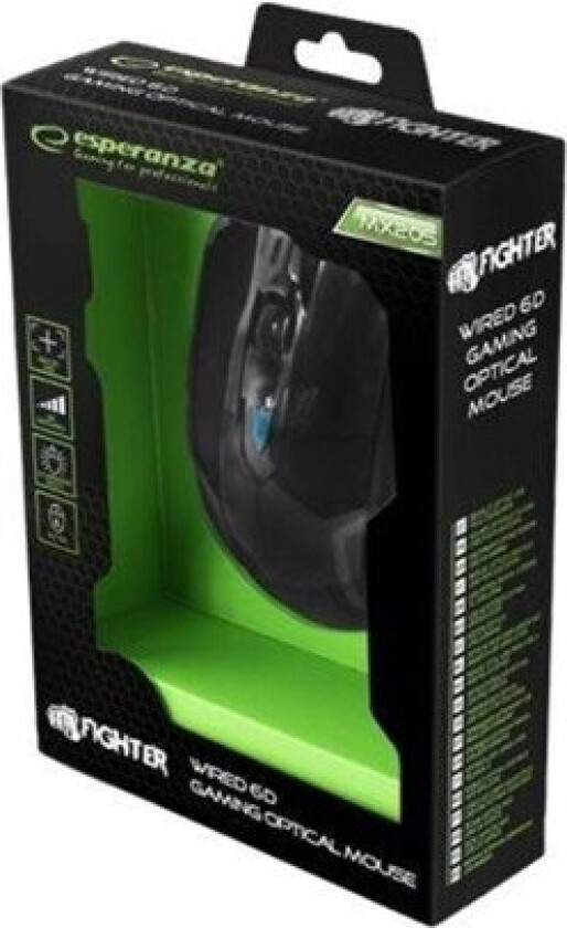 MX205 FIGHTER - mouse - USB - blue - Mus - Optisk - 6 - Blå