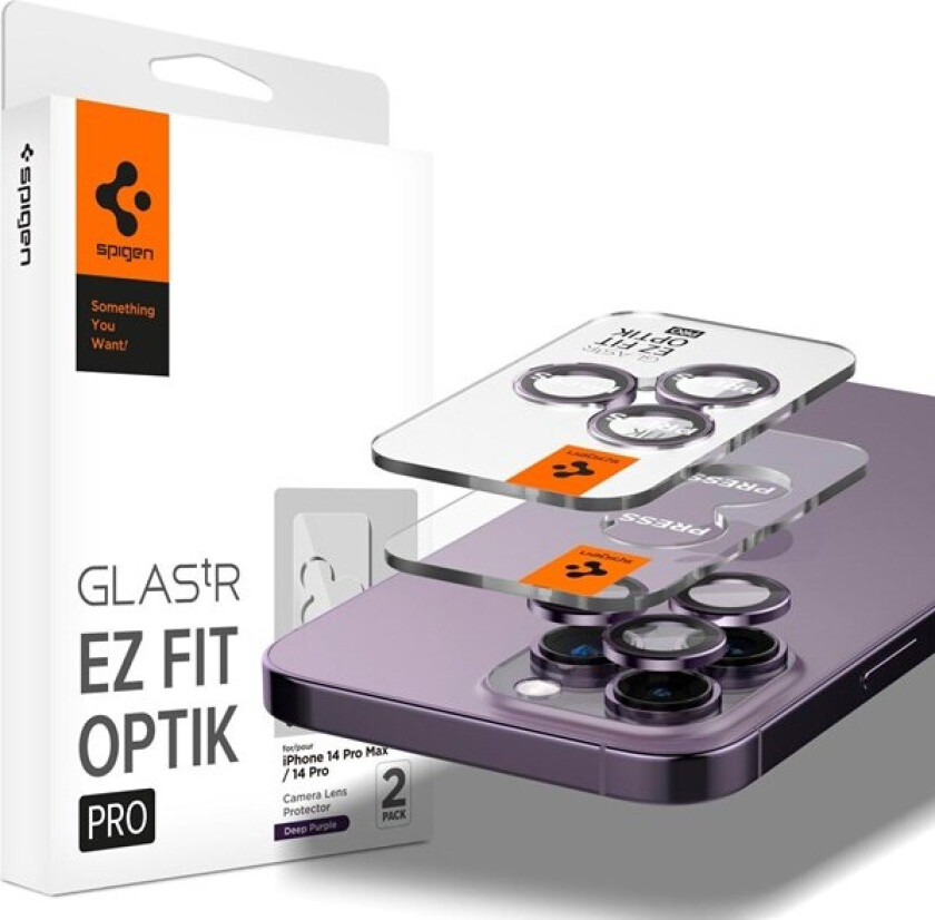 Glass EZ Fit Optik Pro 2 Pack deep purple - iPhone 14 Pro/iPhone 14 Pro Max