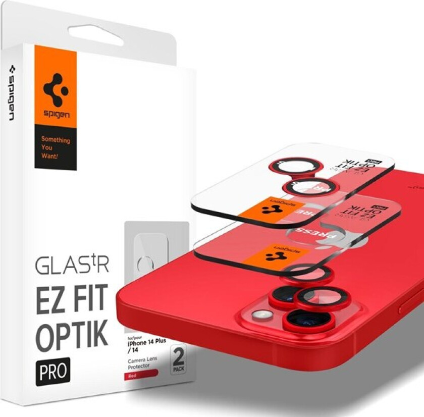 Glass EZ Fit Optik Pro 2 Pack red - iPhone 14/14 Plus