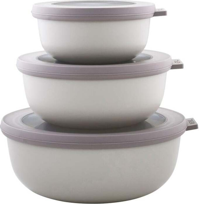 - Cirqula Low Bowl Set Of 3 - Nordic White (233088)