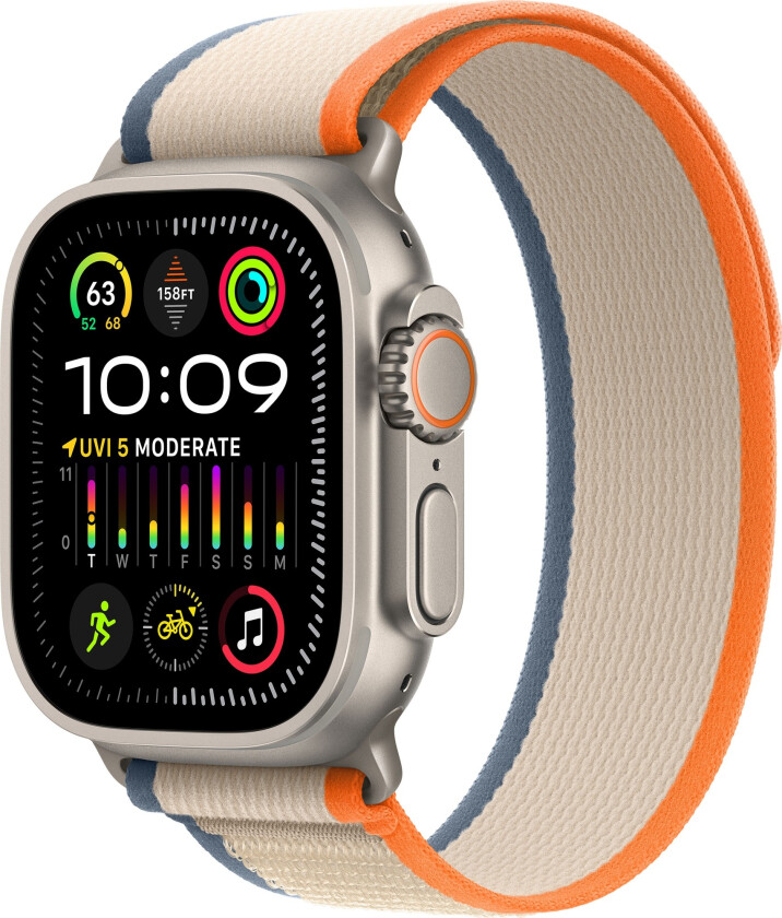 Watch Ultra 2 GPS + Cellular 49mm - Titanium Case with Orange/Beige Trail Loop - M/L