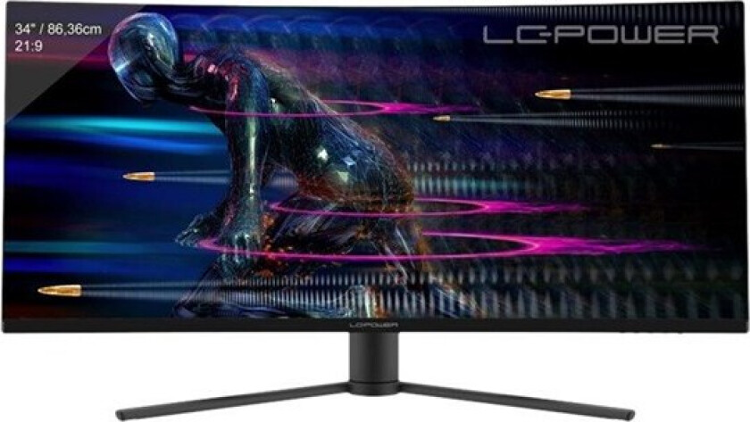 34" LC Power LC-M34-UWQHD-165-C - LED monitor - curved - 34" - HDR - 1 ms - Skjerm