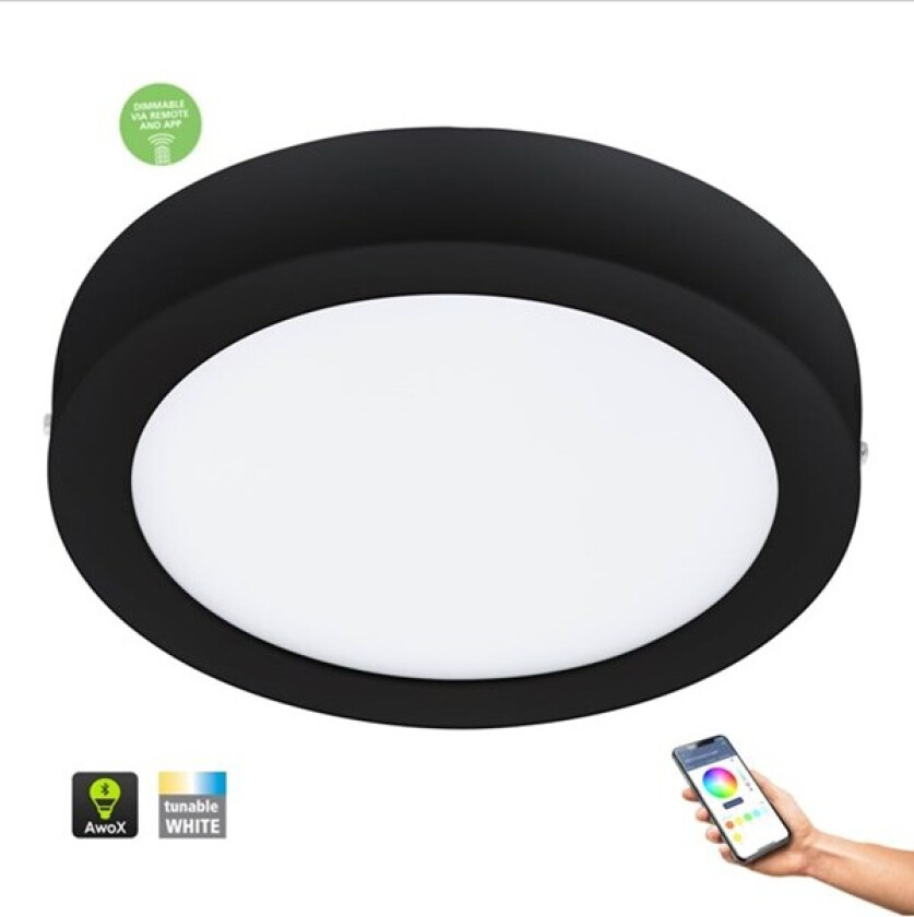 Connect-Z taklampe FUEVA-Z SMARTLIGHT SVART