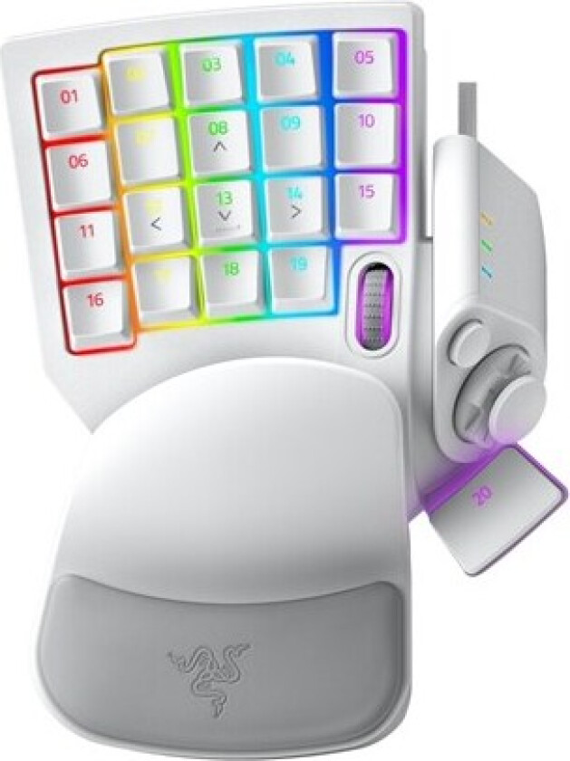 Tartarus Pro Mercury - Gamingtastatur - Uten numpad - Amerikansk Engelsk - Hvit