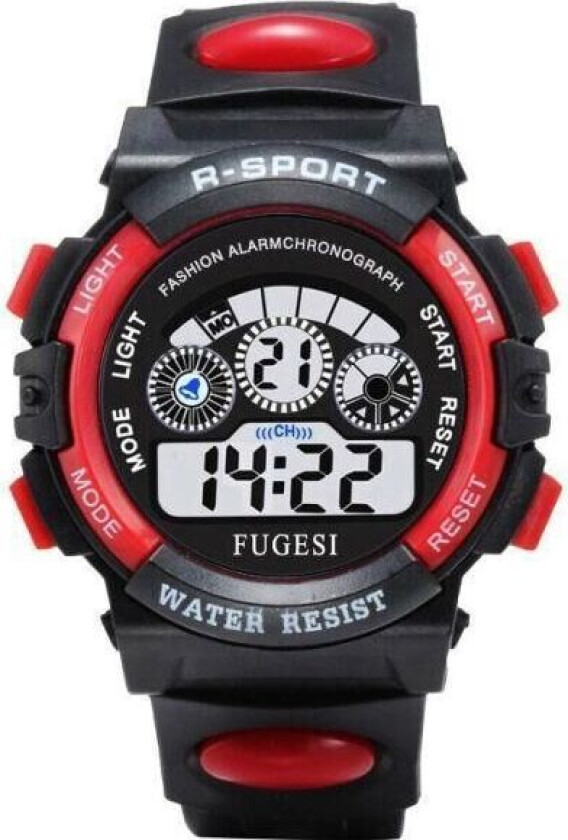 Barneklokke digitalt armbåndsur med LED belysning klokke