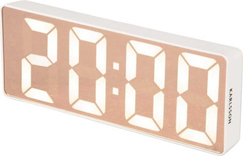 Vekkerklokke - Karlsson Mirror LED Flat Kobber Hvit