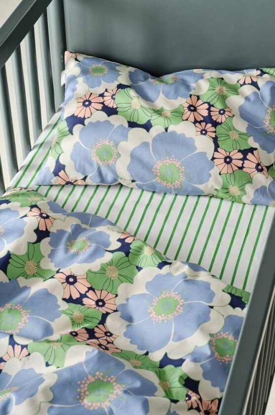 MINI sengesett krybbe økologisk Blå