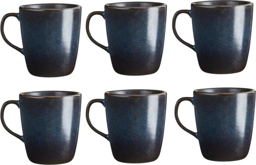 Aida Raw kopp med hank 30 cl 6-pakning Blue