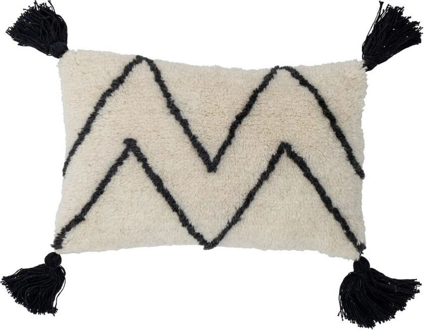 Ayn pute 25x40 cm Hvit-svart