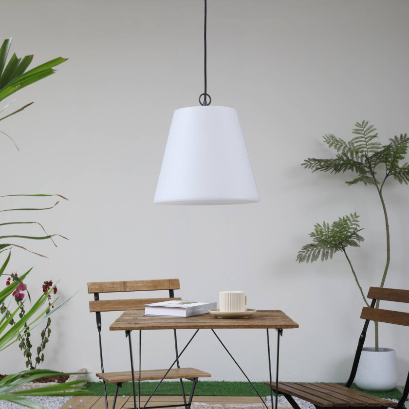 Alaida utend. hengelampe, kort kjegle, hvit