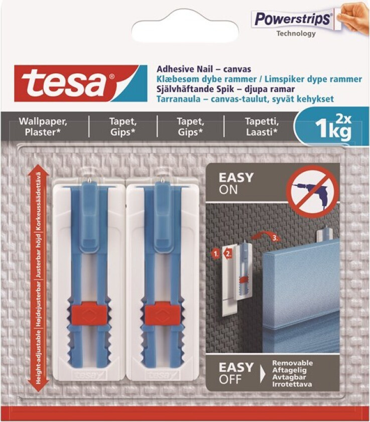Bilde av Powerstrips tapet og gips limspiker 2-pk