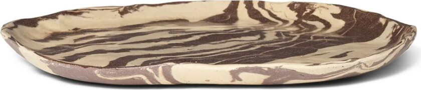 ferm LIVING Ryu tallerken 34 cm Sand-brun