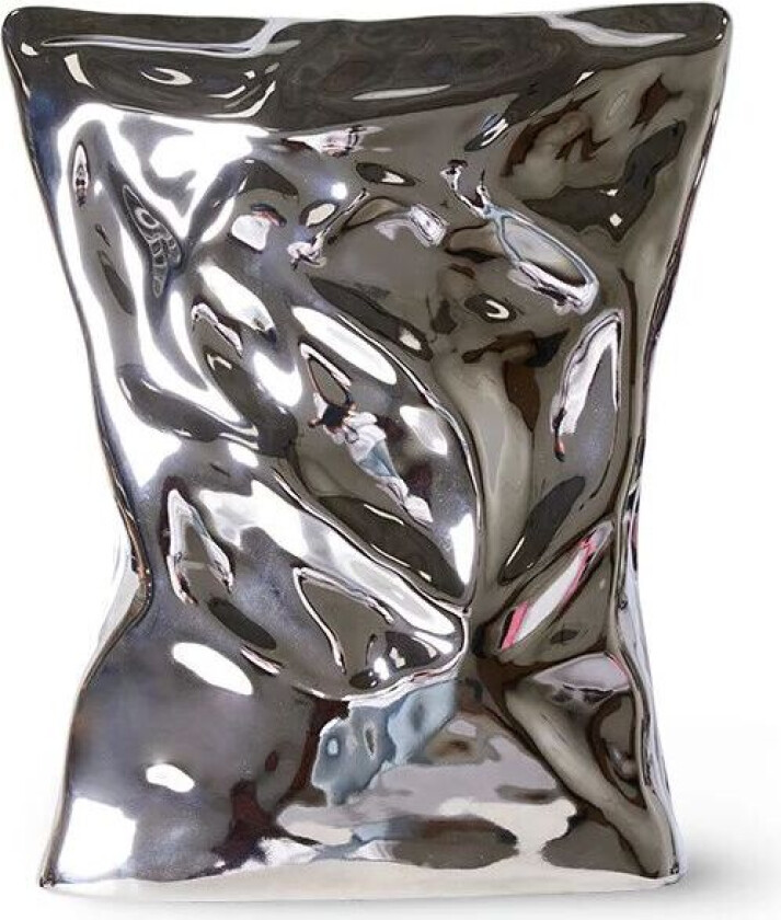 HK Objects Vase "Bag of Crisps" 26x9 cm Krom