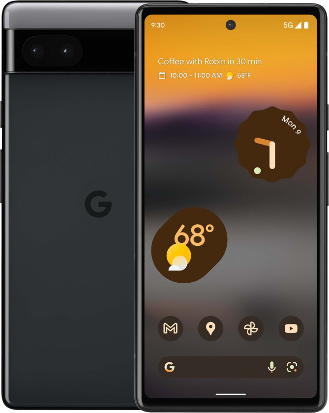 Google Pixel 6a - 5G smarttelefon - dobbelt-SIM - RAM 6 GB / Internminne 128 GB - OLED-display - 6.134" - 2400 x 1080 piksler (60 Hz) - 2x bakkamerae