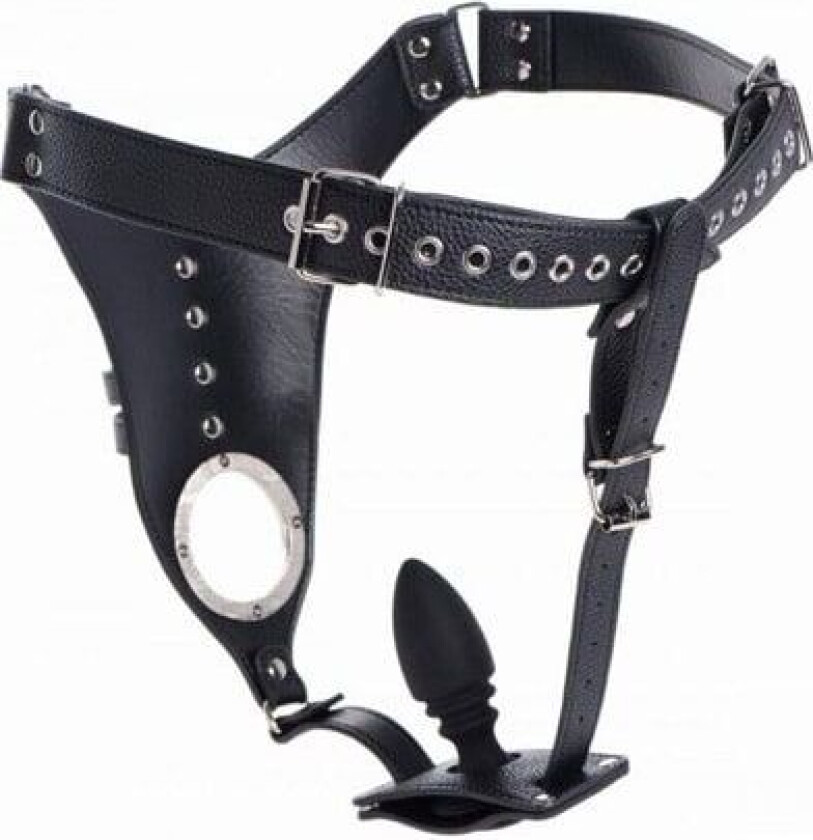 Strict Penis Chastity Belt With Silicone Anal Plug Kyskhetsbelte