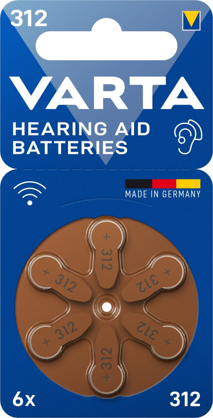 Batteri for høreapparat Varta Hearing Aid 312 PR41 6 enheter