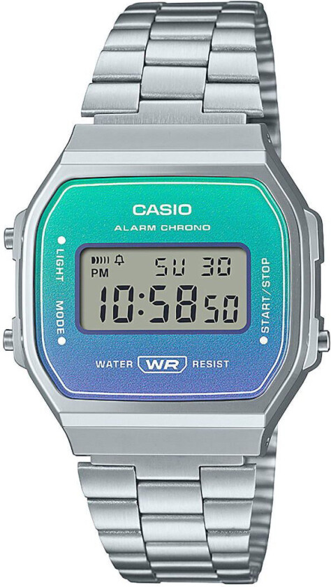 Classic A168WER-2AEF - Digital - Sølv - Unisex - Rustfritt stål - ledd m/pin - Akryl