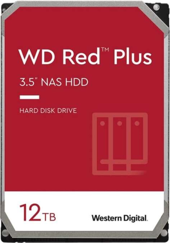 WD Red Plus NAS Hard Drive WD120EFBX - Harddisk - 12 TB - intern - 3.5 - SATA 6Gb/s - 7200 rpm - buffer: 256 MB