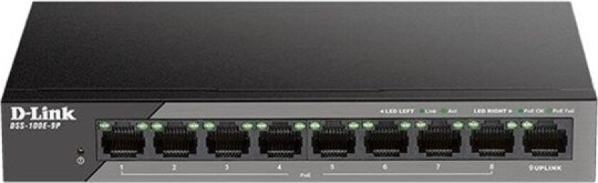 D-link Dss 100e-9p Fast Ethernet Poe 92w Switch