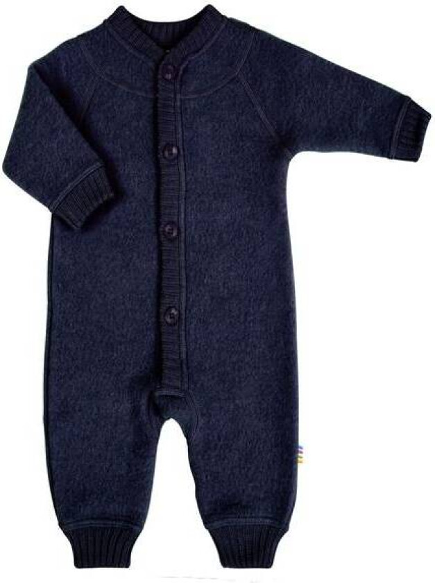 Ullfleece Heldress Til Baby Med Knapper, Navy